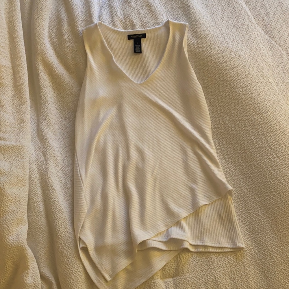 white asymmetrical blouse